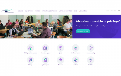 Redesigned English website of the Slovenian Institute of Adult Education