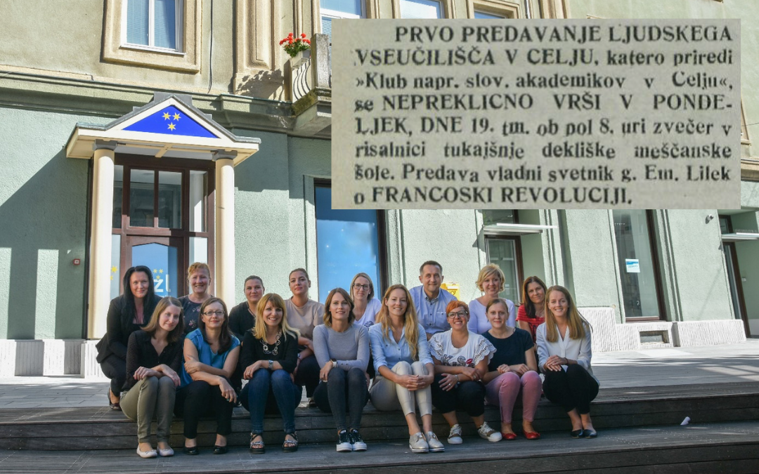 Osebje LU Celje z napisom