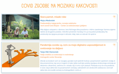 Covid zgodbe: Doživljanje izobraževalcev odraslih med pandemijo