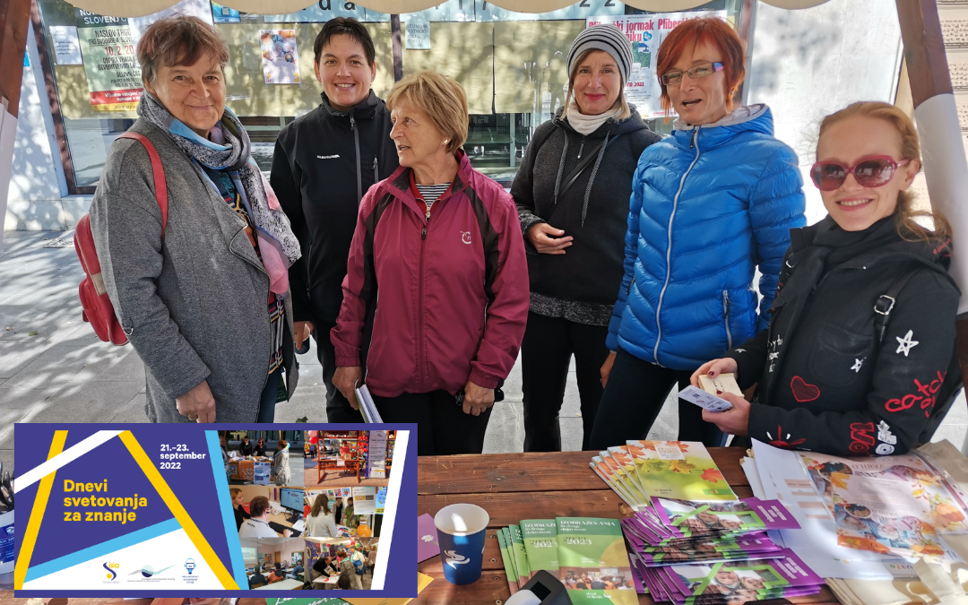 Utrinki s "stojnice znanja" v mestnem jedru Slovenj Gradca