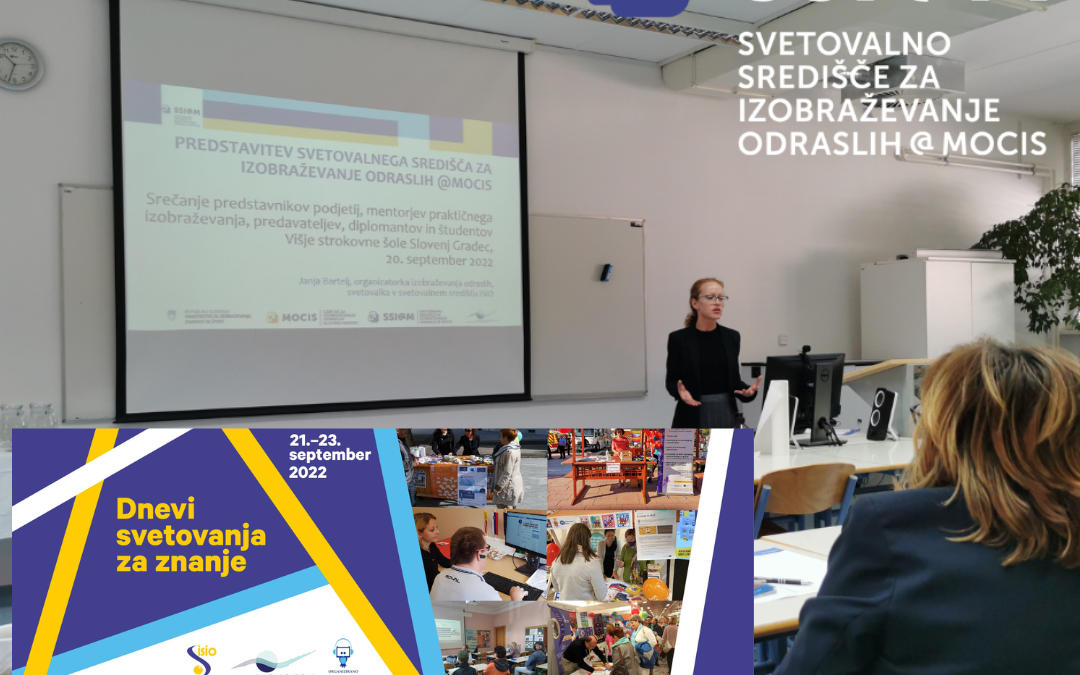 DSS Mocis (3) Svetovalka Janja Bartelj med predstavitvijo SSI@M na strokovnem srečanju na Višji strokovni šoli Slovenj Gradec, 20. september 2022