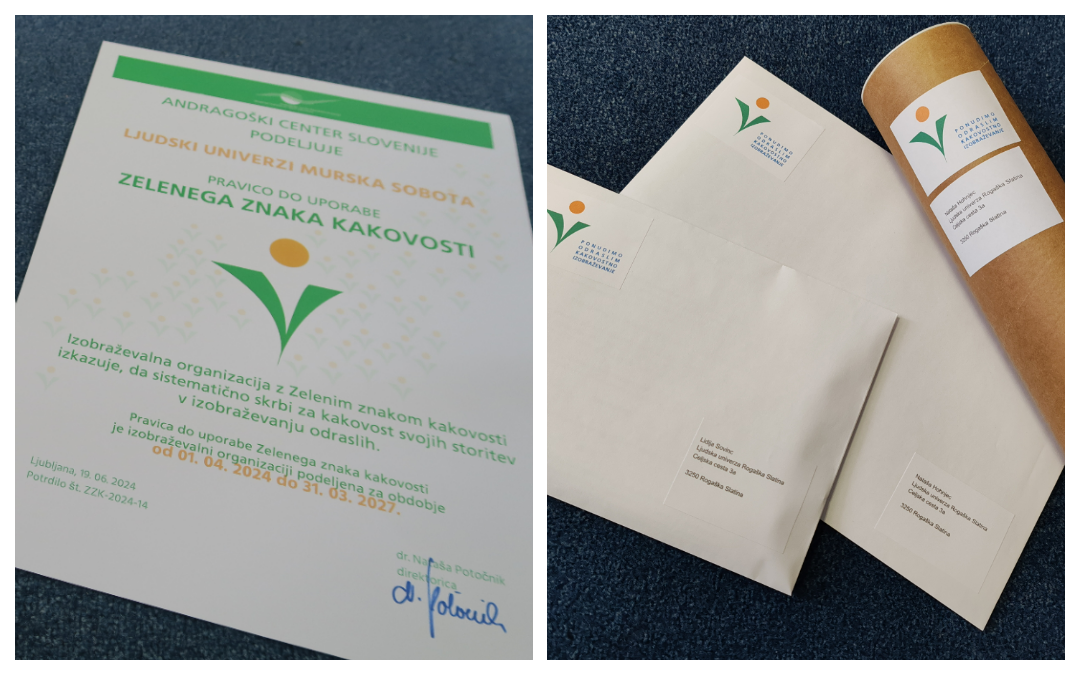 Podeljena potrdila Podeljena potrdila