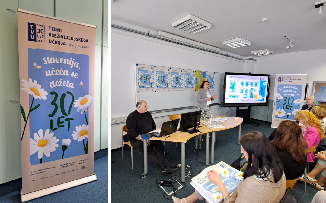 Franci in Zvonka s panojem TVU 30 let Franci in Zvonka s panojem TVU 30 let