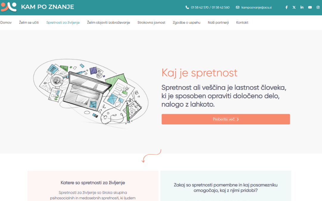 Kam po znanje - podstran spretnosti