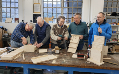 Moški izdelujejo gnezdilnice za ogrožene vrste